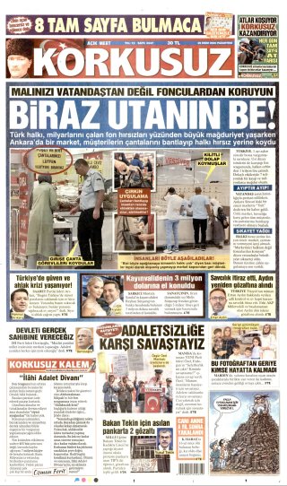 Korkusuz Gazetesi 27 Ekim 2026 Manşeti