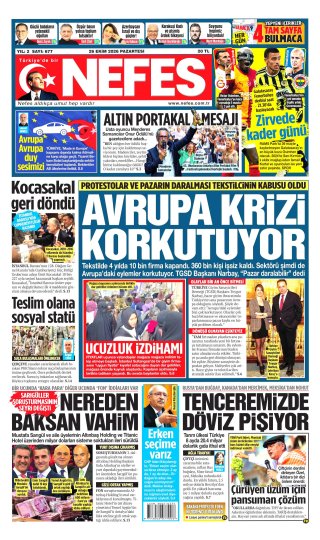 Nefes Gazetesi 27 Ekim 2026 Manşeti