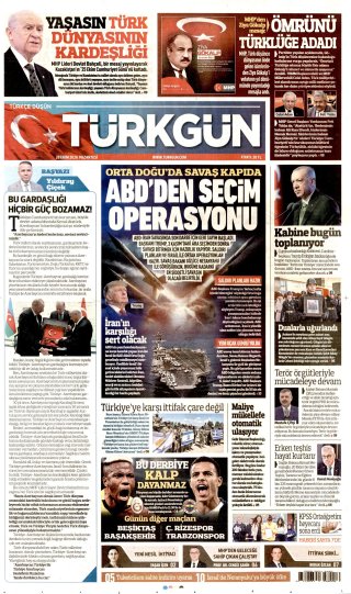 Türkgün Gazetesi 27 Ekim 2026 Manşeti