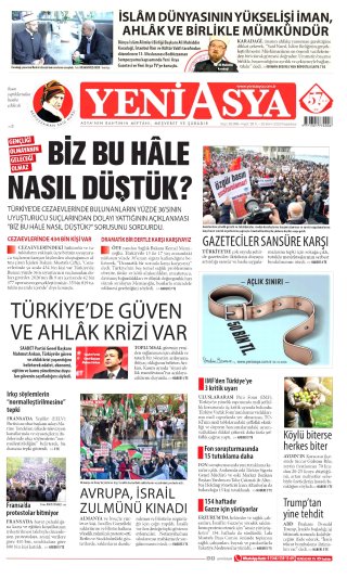 Yeni Asya Gazetesi 27 Ekim 2026 Manşeti
