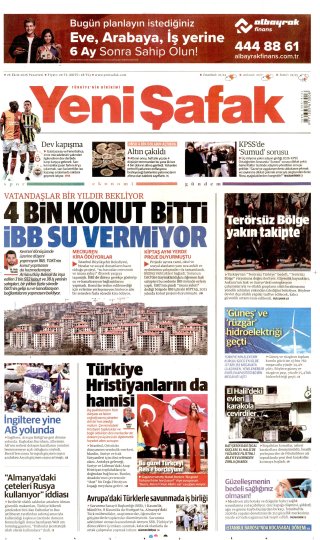 Yeni Şafak Gazetesi 27 Ekim 2026 Manşeti
