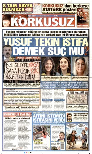 Korkusuz Gazetesi 28 Ekim 2026 Manşeti