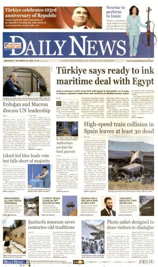 Hürriyet Daily News Gazetesi 29 Ekim 2026 Manşeti