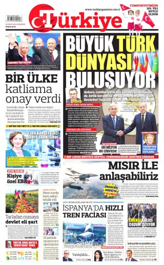 Türkiye Gazetesi 29 Ekim 2026 Manşeti