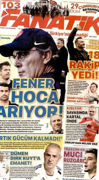 Fanatik Gazetesi 30 Ekim 2026 Manşeti