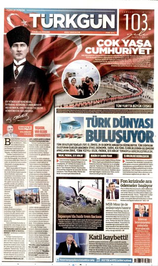 Türkgün Gazetesi 30 Ekim 2026 Manşeti