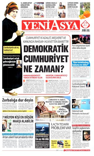 Yeni Asya Gazetesi 30 Ekim 2026 Manşeti