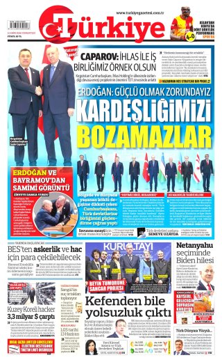 Türkiye Gazetesi 31 Ekim 2026 Manşeti