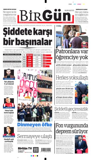 BirGün Gazetesi 1 Kasım 2026 Manşeti