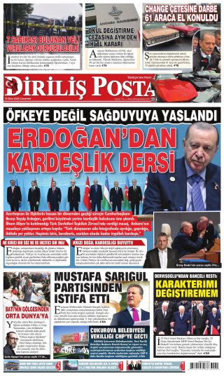 Diriliş Postası Gazetesi 1 Kasım 2026 Manşeti