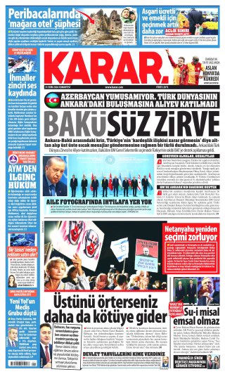 Karar Gazetesi 1 Kasım 2026 Manşeti